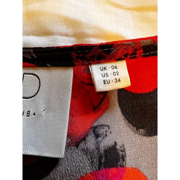 HD In Paris Anthropologie 100% Silk Blouse US 2 UK 06 Ruffle Peplum Polka Dot - Picture 5 of 8